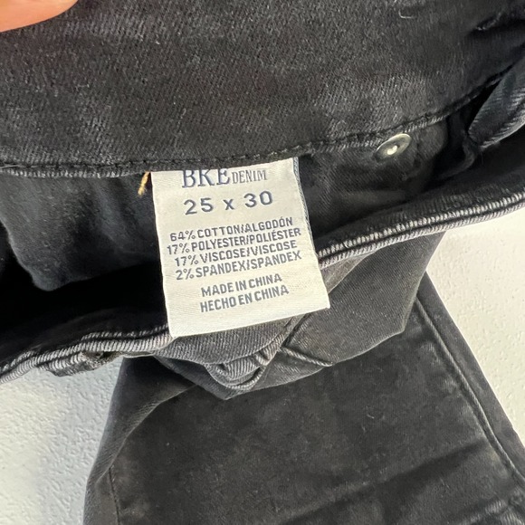 BKE Payton Straight Jeans Womens 25 Black Denim Cotton Stretch Universal Fit - Picture 13 of 16